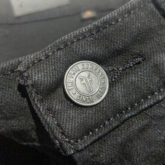 Frye Addie Classic Mid Rise Fitted Skinny Jeans Black Ember Size 25 - Picture 11 of 16